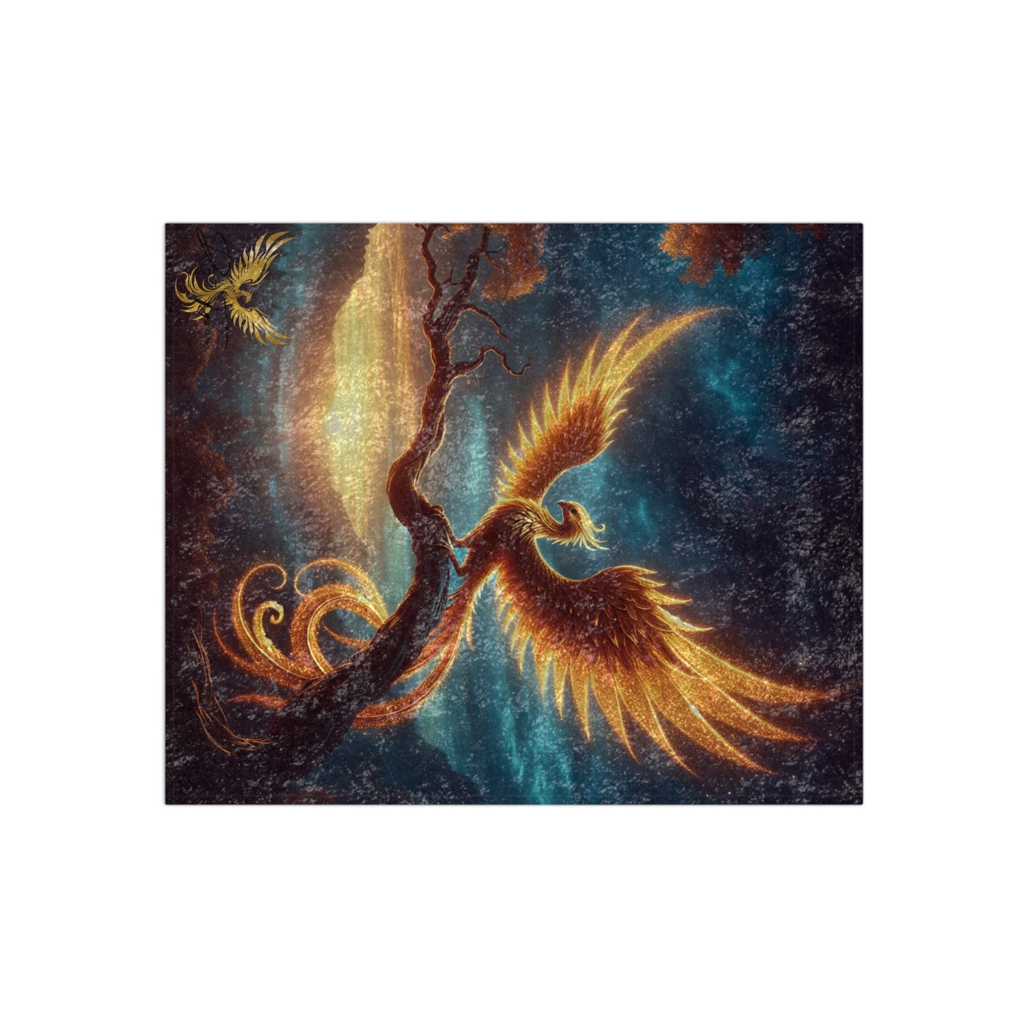 Phoenix Rising Crushed Velvet Blanket - Cozy Art for Home Decor